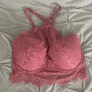 Pink lace bra top